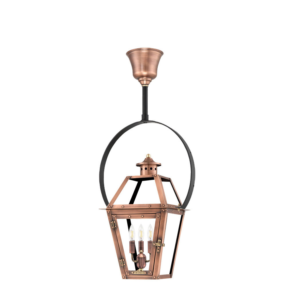 Primo Lanterns Orleans Aged Copper 3 Bulb 27 H Outdoor Hanging Lantern Wayfair