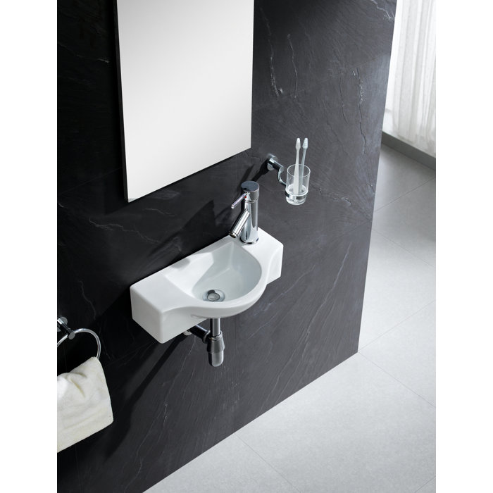 Modern Ceramic 18 Wall Mount Bathroom Sink Modern Ceramic 18 Wall Mount Bathroom Sink