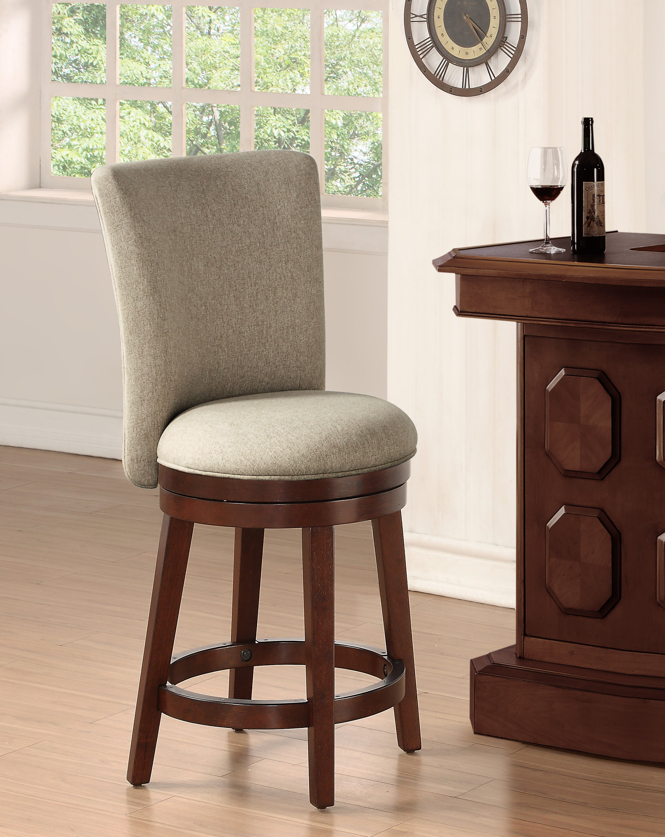 United States Army This Well Defend Padded Swivel Bar Stool with Back