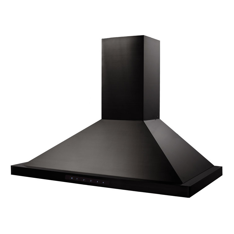Zline Kitchen And Bath 48 Black Stainless Steel 400 Cfm Convertible Wall Mount Range Hood In Black Reviews Wayfair