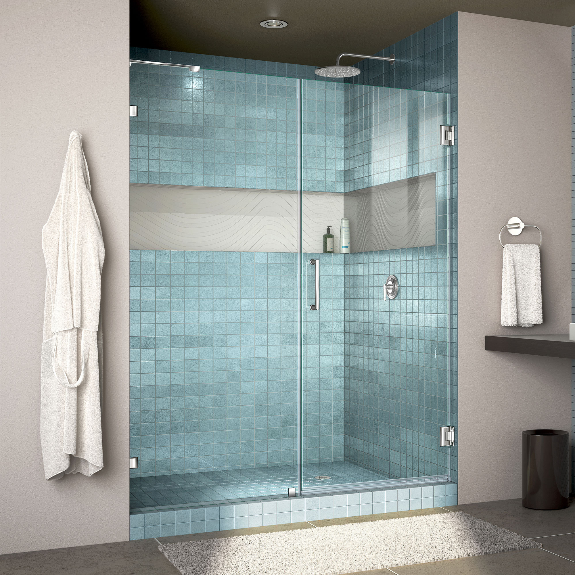 Dreamline Unidoor Lux 54 W X 72 H Hinged Frameless Shower Door With Clearmax Technology Wayfair