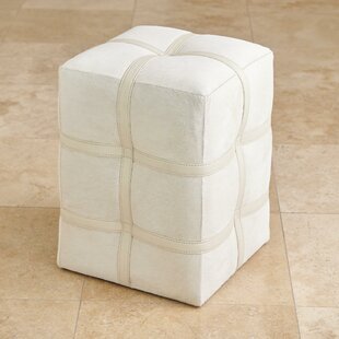 Belted Leather Pouf By Global Views