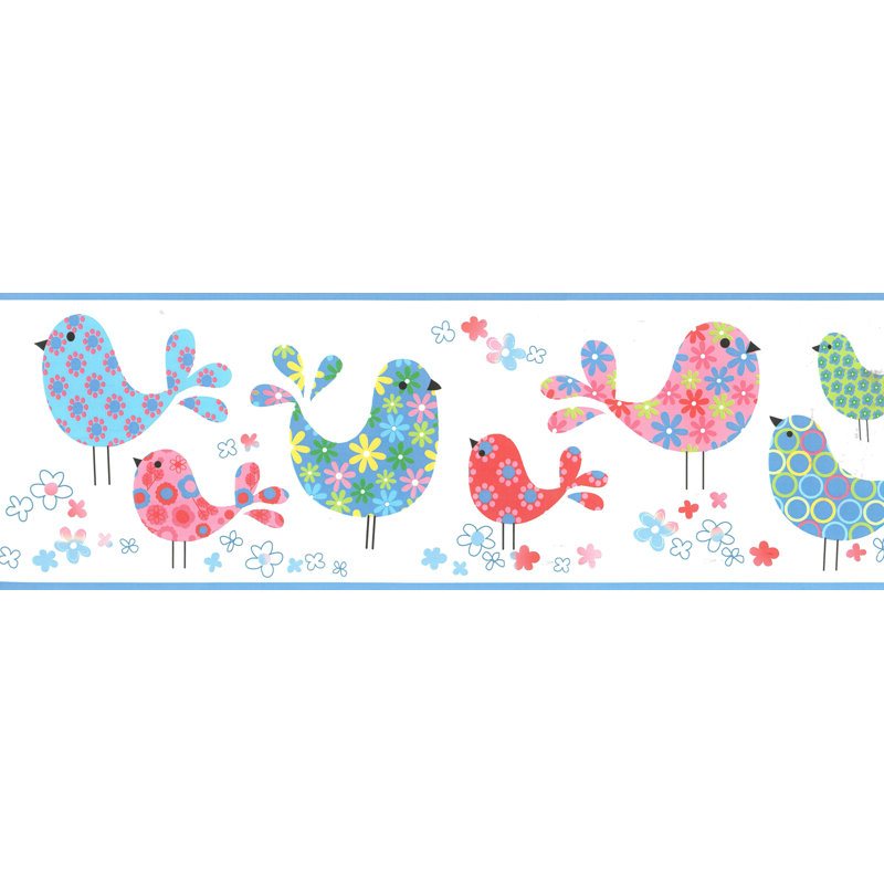 Zoomie Kids Tryon Kids Birds Flowers 15 L X 6 W Wallpaper Border