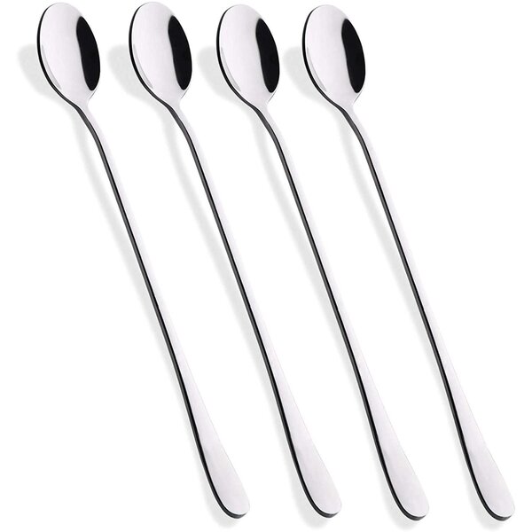 Premium Stainless Steel Long Handle Black Metal Teaspoon Coffee Dessert Spoon 