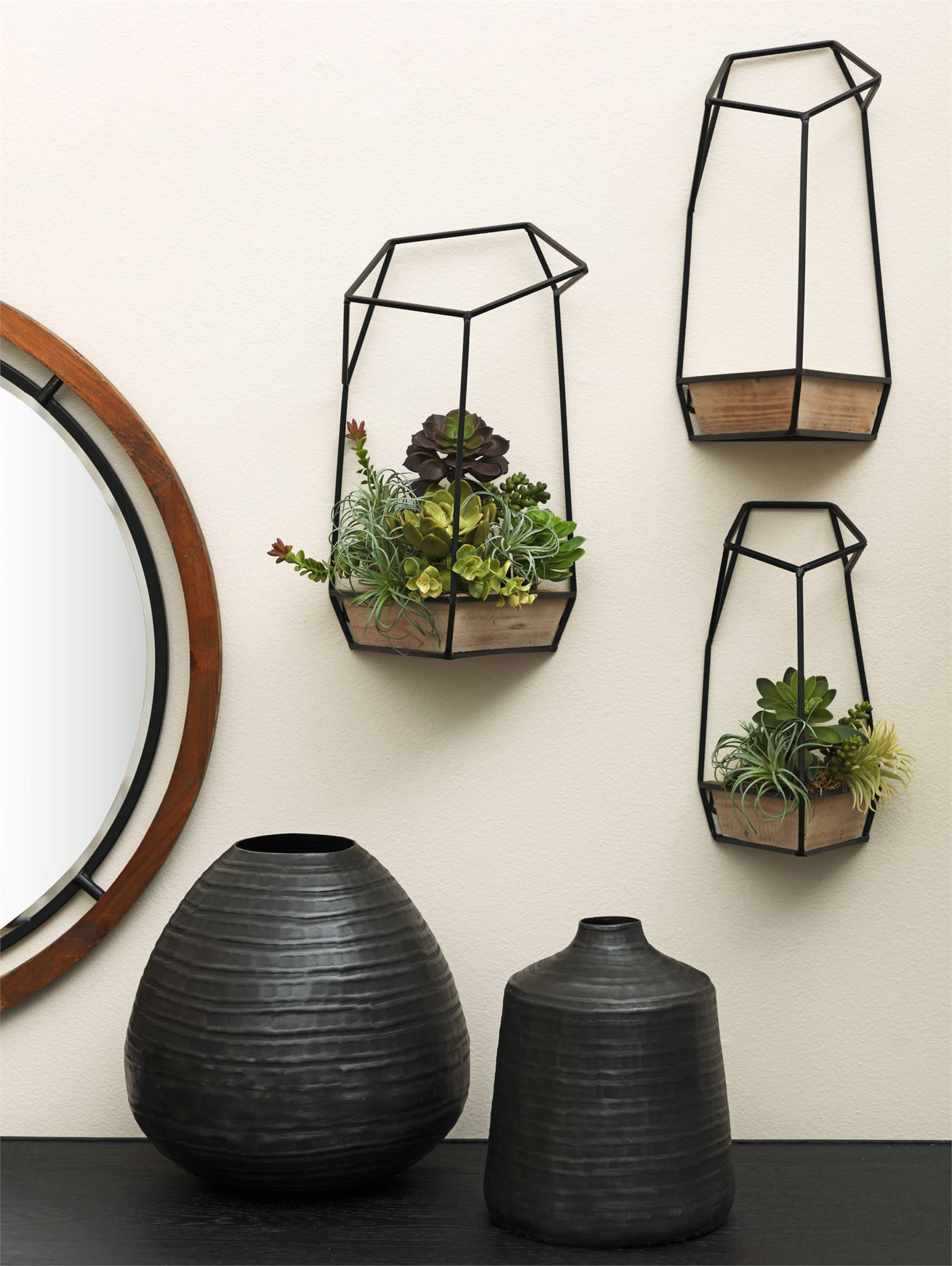 wayfair balcony planters on Wrought Studio Altura 3 Piece Wall Planter Set Wayfair