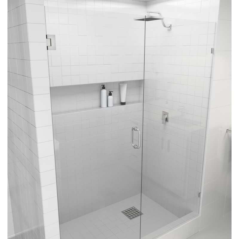 Glass Warehouse 52 W X 78 H Hinged Frameless Shower Door Reviews Wayfair