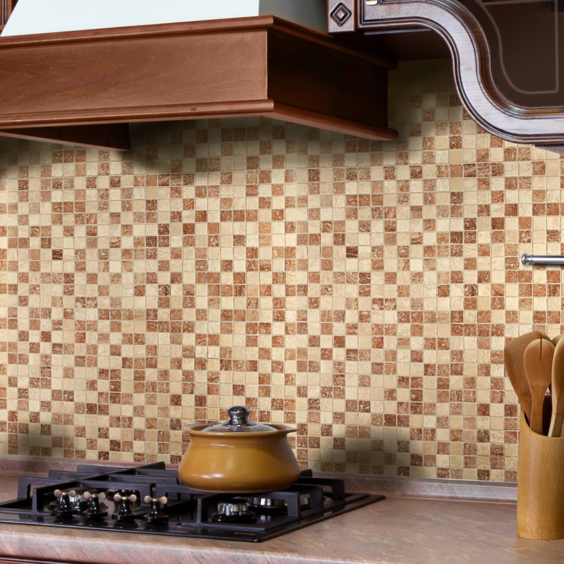 Instant Mosaic 12'' x 12'' Natural Stone Peel & Stick ...