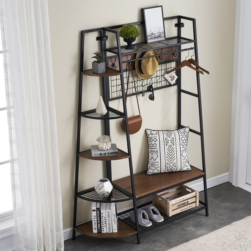 17 Stories Waterbury Hall Tree With Bench And Shoe Storage Reviews Wayfair