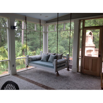 The Elegant Charleston Porch Swing Custom Carolina Hanging Beds Size: Small Single, Finish: White