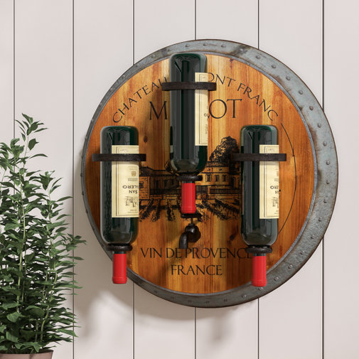 Unique Wine Racks | Benito Merlot 3 Bottle Wall Mounted Wine Rack