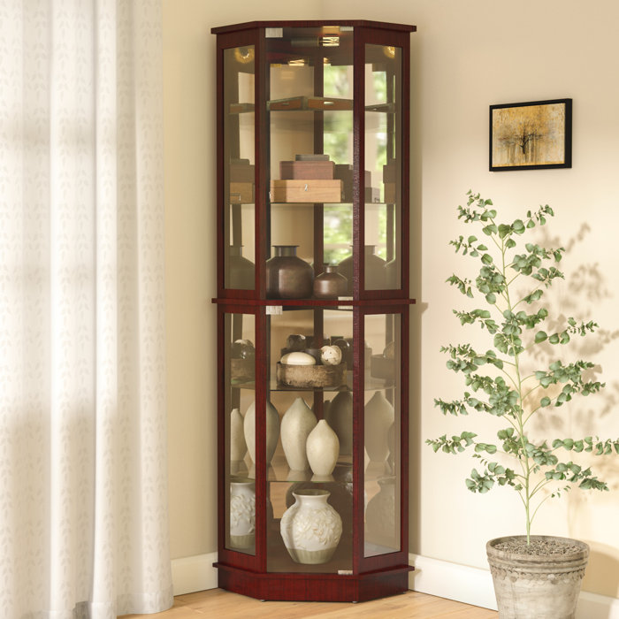 Andover Mills Biali Lighted Corner Curio Cabinet Reviews