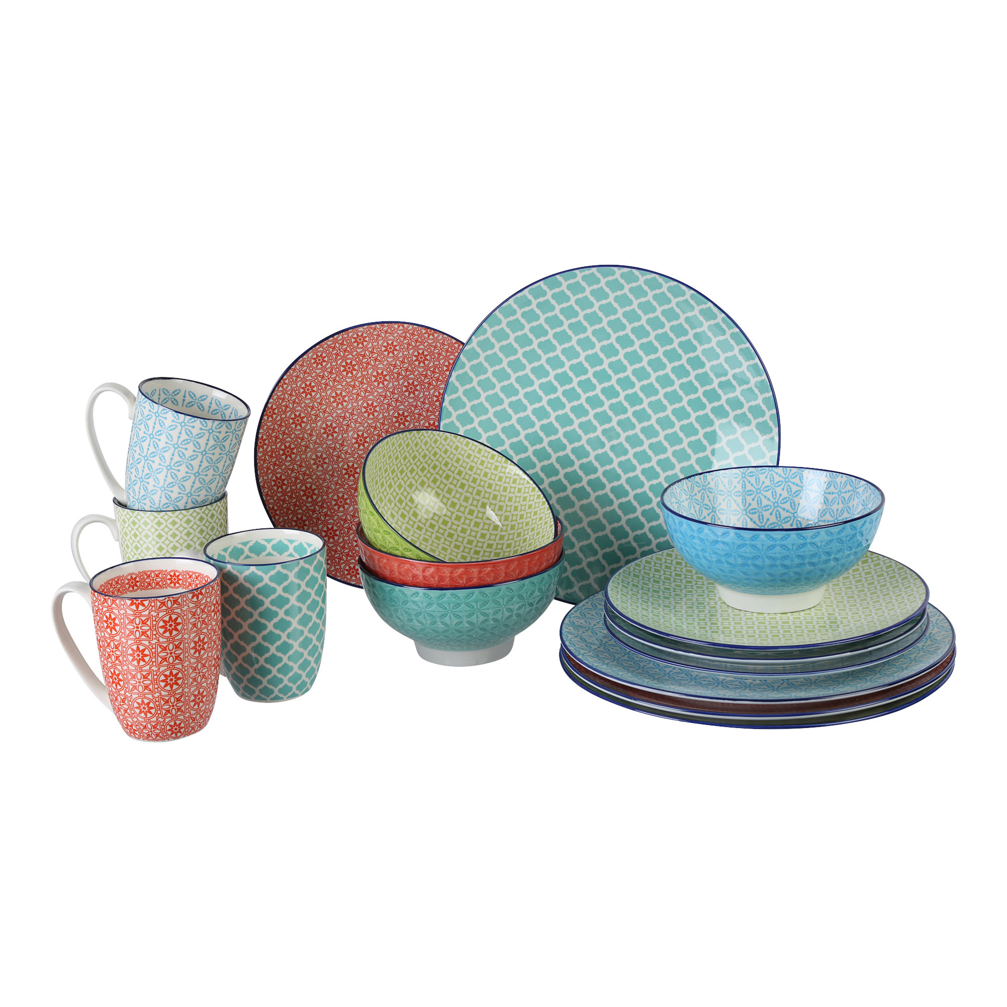 Latitude Run Gunlef 16 Piece Dinnerware Set Service For 4 Reviews Wayfair Co Uk