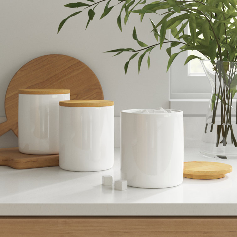 Dotted Line 3 Piece Kitchen Canister Set Reviews Wayfair