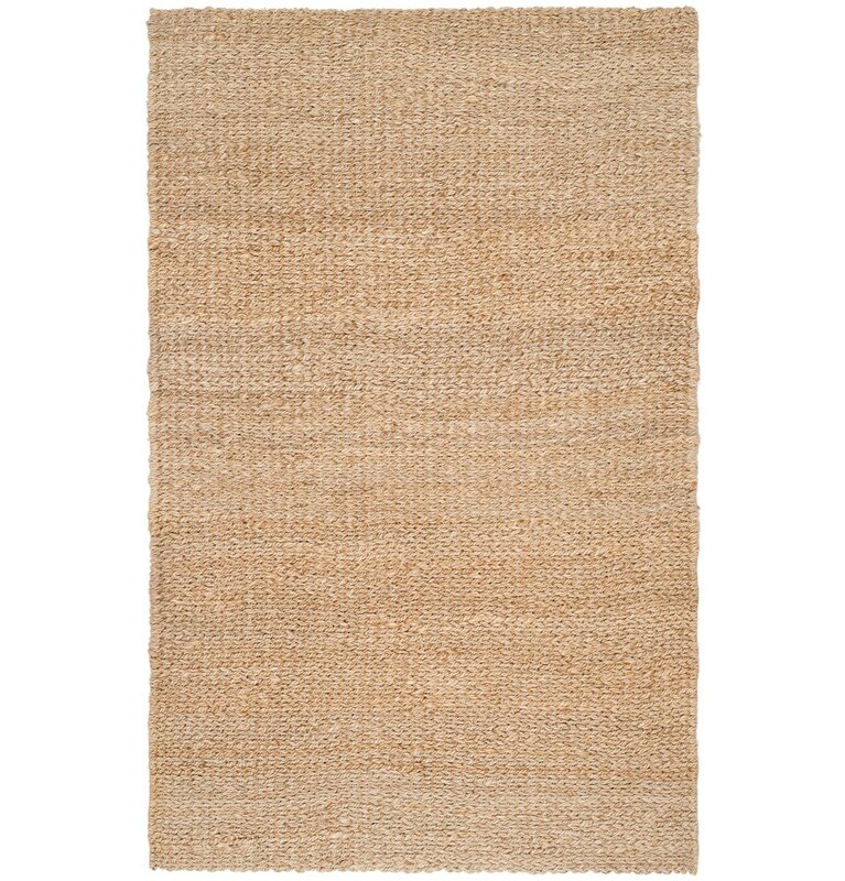 Highland Dunes Calidia Hand Loomed Jute Sisal Gold Area Rug