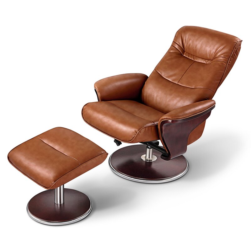 Milano Manual Swivel Recliner With Ottoman & Reviews ...