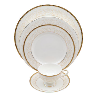Daniela 5 Piece Bone China Place Setting Service for 1 Shinepukur Ceramics USA Inc
