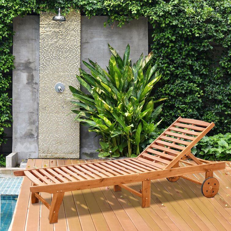 wooden outdoor recliner