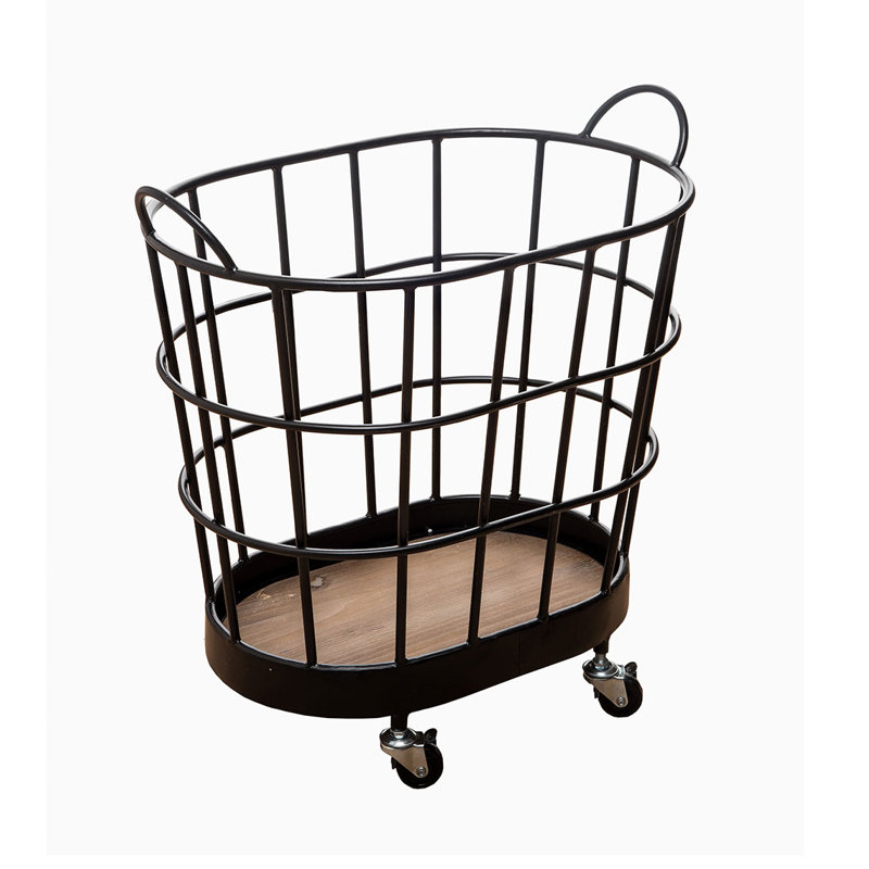 Gracie Oaks Rolling On Wheels 3 Piece Metal Basket Set Wayfair