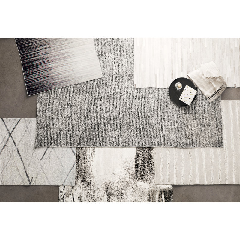 Stagner Abstract Black Area Rug Reviews Allmodern
