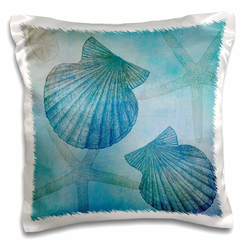 Highland Dunes Glasgow Shells And Starfish Beach Themed Art Pillow