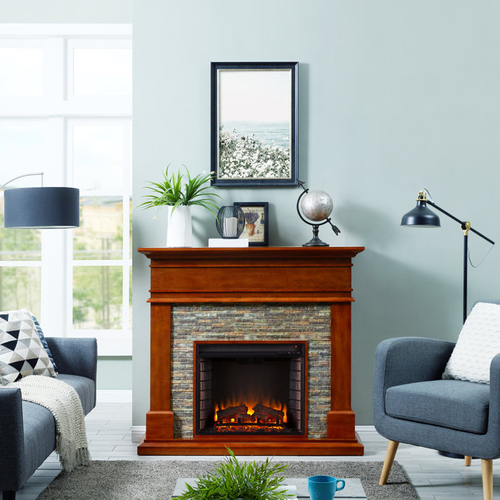 Kitsco Boyer Wall Mounted Electric Fireplace Mantel Wayfair Ca