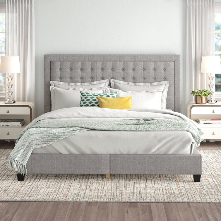 Lark Manor Trevoux Tufted Upholstered Low Profile Standard Bed ...