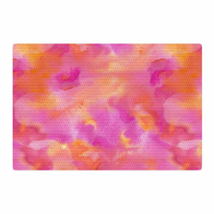 Danii Pollehn Color Explosionn Watercolor Pink/Orange Area Rug