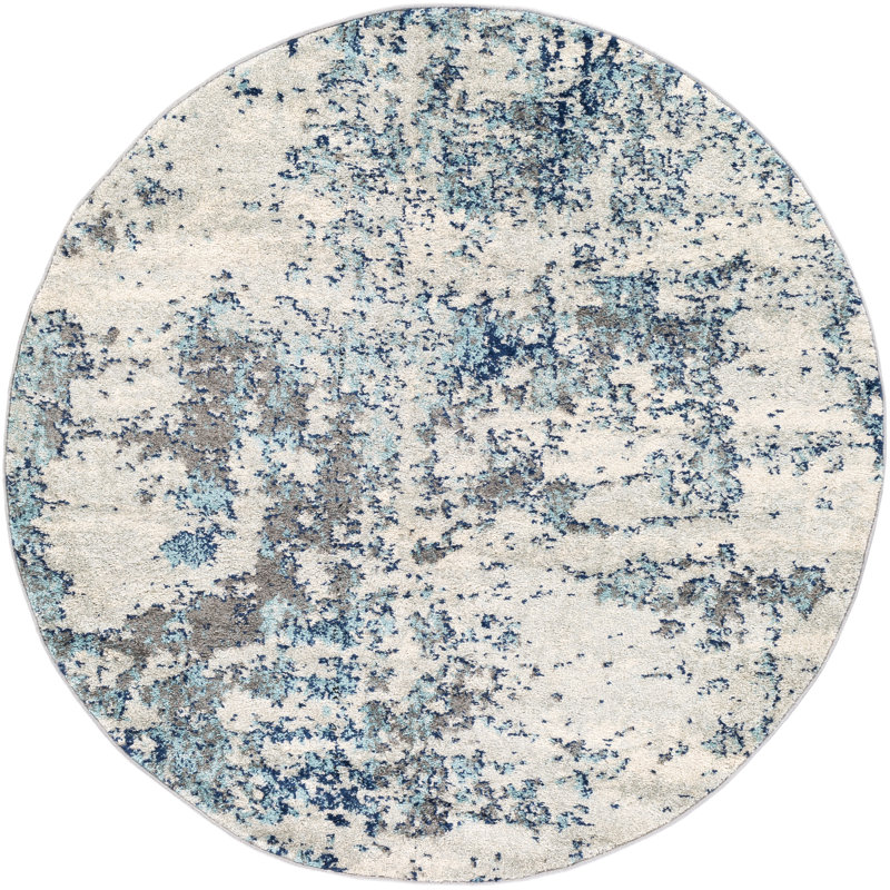 Corey Distressed Abstract Navy Aqua Area Rug Reviews Allmodern
