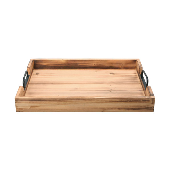 dark wood ottoman tray