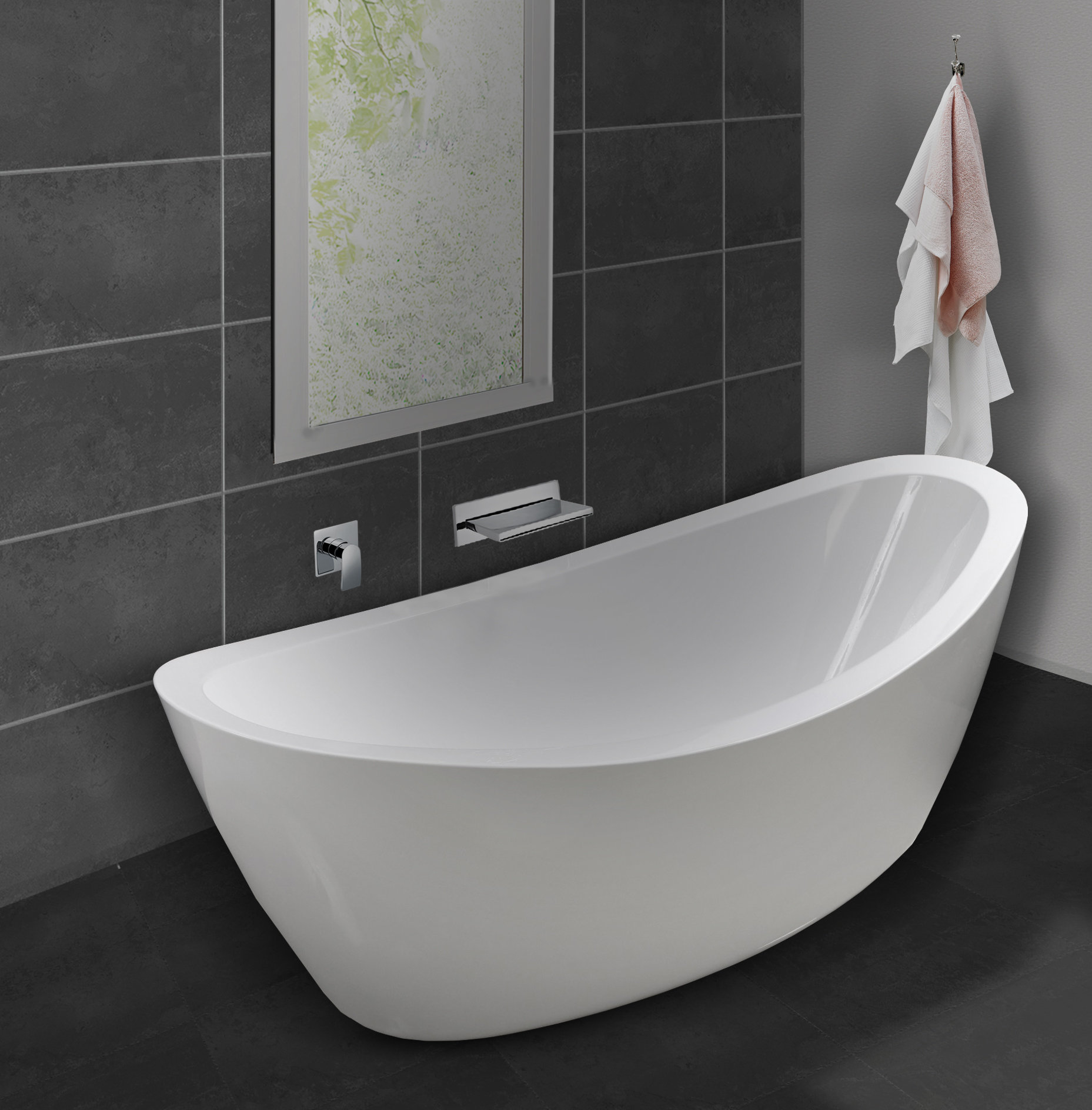 Freeport Park Ramiro 1850 Mm X 0 Mm Freestanding Double Ended Bathtub Wayfair Co Uk