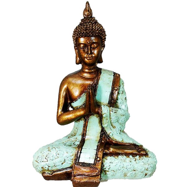 silver figurine decorative spiritual Thai Buddha peace black 