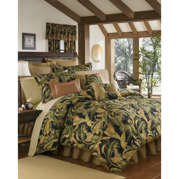 Bay Isle Home Delagarza Green Black 100 Cotton 300 Tc 1 Comforter Set Reviews Wayfair