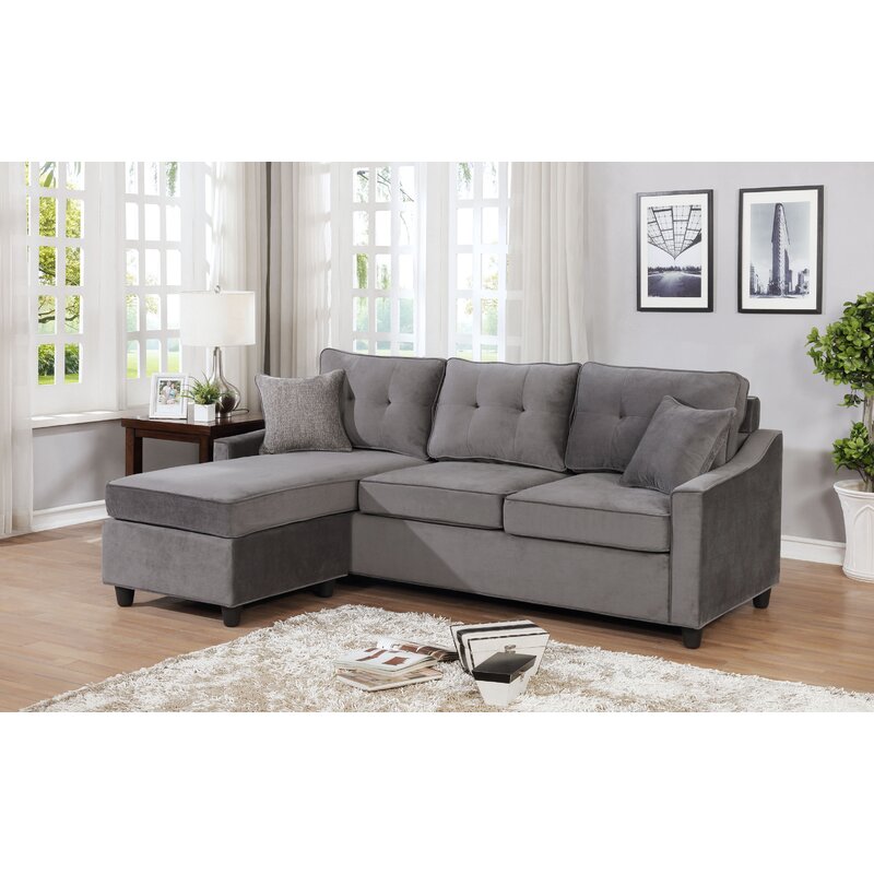 Latitude Run Mandica Reversible Sectional With Ottoman Wayfair   Mandica Reversible Sectional With Ottoman 