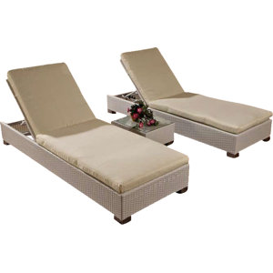 Gartenliegen-Set mit Auflage und Tisch von CLP