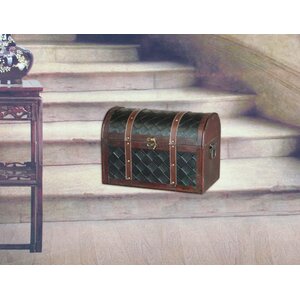 Seales Wooden Leather Treasure Chest