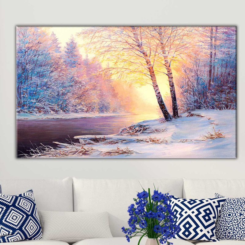 Winston Porter Winter Wonderland Oil Painting Print On Wrapped Canvas