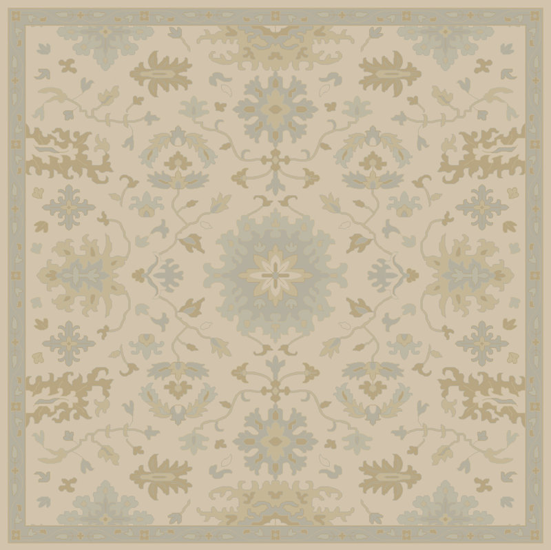 Arden Floral Handmade Tufted Wool Area Rug Rug Size: Square 6'