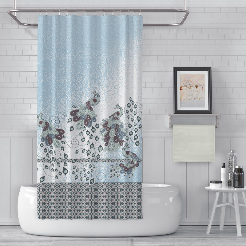 Winston Porter Hardwick Peacock Painting 2 Piece Shower Curtain