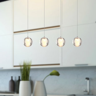 Kitchen Island Led Integrated Pendants You Ll Love Wayfair Veroniza 4 Light Led Kitchen Island Pendant