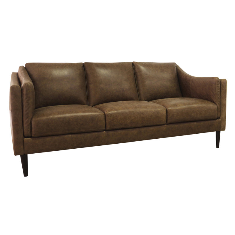 Union Rustic Carl Leather Sofa Reviews Wayfair Union Rustic Carl Leather Sofa