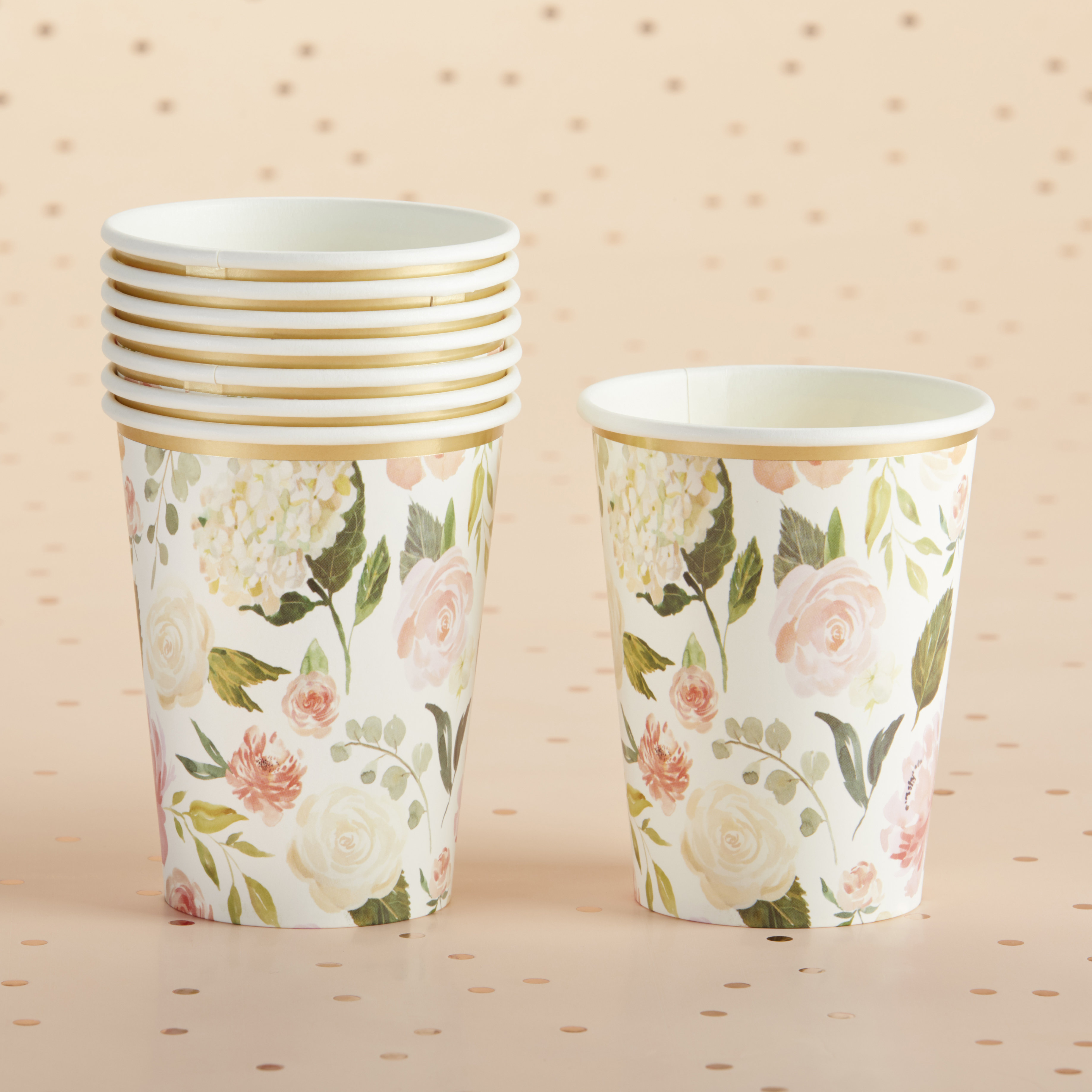 floral paper cups