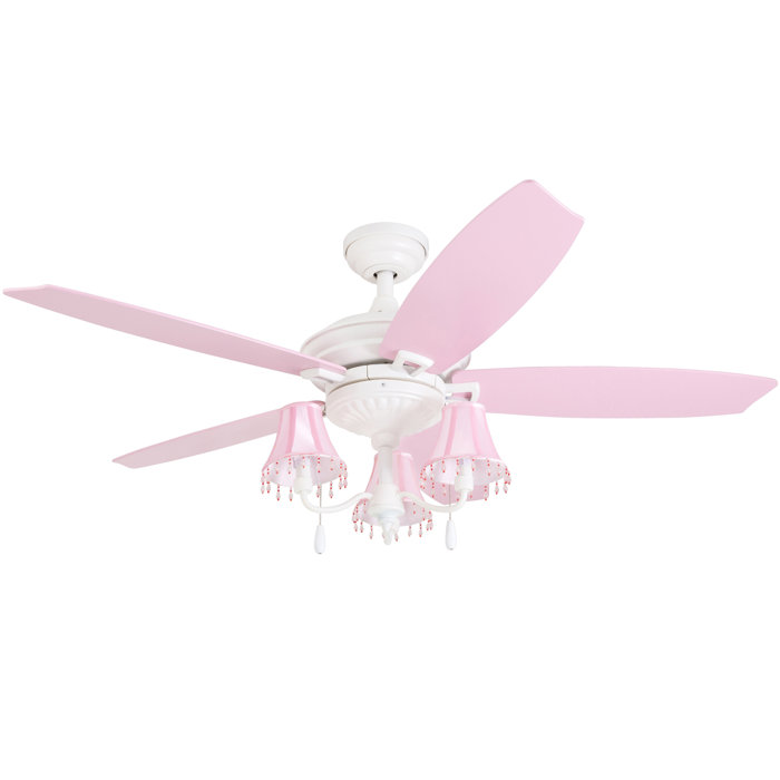 Harriet Bee 48 Karole Shabby Elegance 5 Blade Ceiling Fan Light