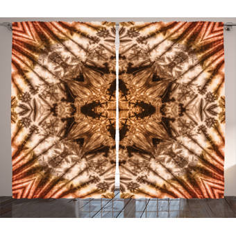East Urban Home Tie Dye Decor Ikat Room Darkening Rod Pocket