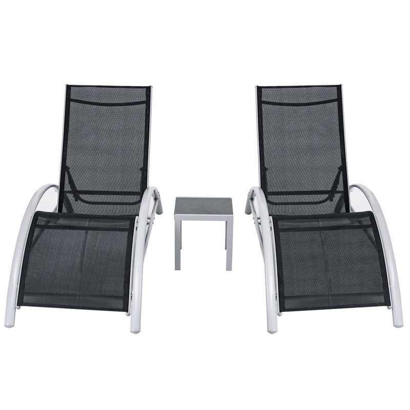 Orren Ellis Jose 3 Piece Outdoor Patio Pool Lounger Reclining