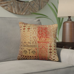 Brown Tribal Design Zip Rempli Coussin Designer Multicolore