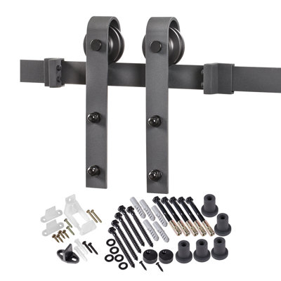 Erias Home Designs Bent Strap Flat Track Standard Single Barn Door