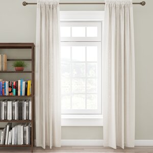 Hilliard Solid Semi-Sheer Rod Pocket Curtain Panels (Set of 2)