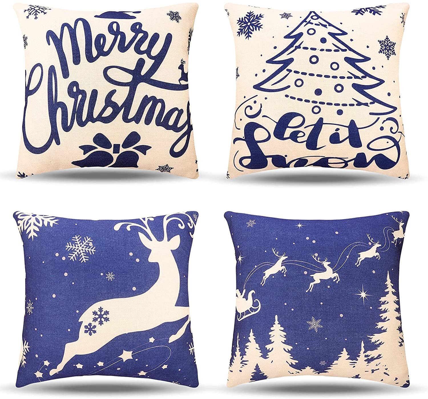 18" Christmas Xmas Cushion Cover Pillow Case Peach skin Home Sofa Throw Decor