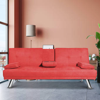 Ebern Designs Sukias Twin Or Smaller Tufted Back Convertible Sofa Wayfair