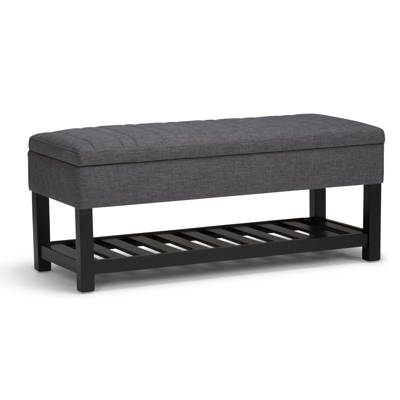 Simpli Home Memphis Entryway Upholstered Storage Bench Reviews Memphis Entryway Upholstered Storage Bench